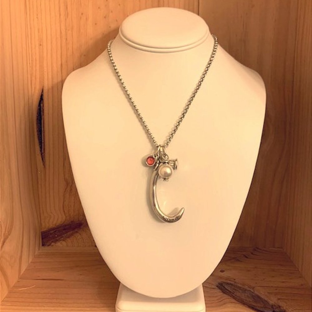 NWT UNOde50 C Charm Necklace w Swarovski® & Pearl